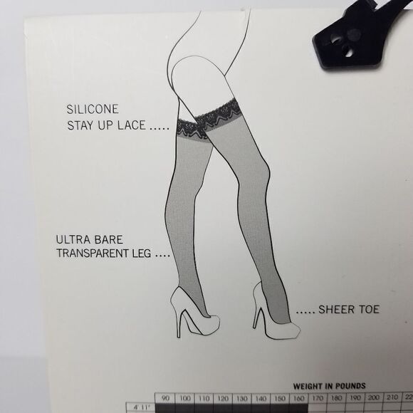 MeMoi Lace Top Thigh High Caramel.  S/M - Picture 2 of 4